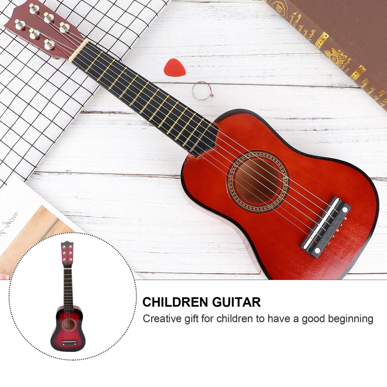 Vaguelly 21 Inch Acoustic Guitar for Kids Portable Wooden Musical Instrument Small Size Junior Guitar for Children Age 7 and up - Image 4