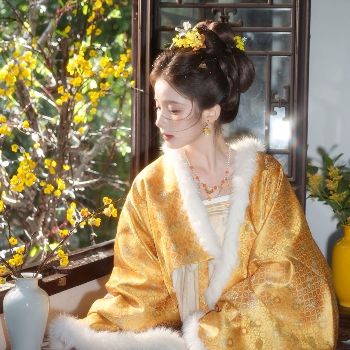 NIBHZ Hanfu, ochrona przed zimnem, zatrzymywanie ciepła, przyjęcie świąteczne, Halloween, fotografia, kostium sceniczny, długi płaszcz,S