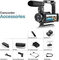 Vista 8 de Cámara de vídeo 5K, videocámara con zoom óptico 10X 48MP UHD 30FPS, cámara para vlogging para YouTube, cámara grabadora de fotografía con pantalla