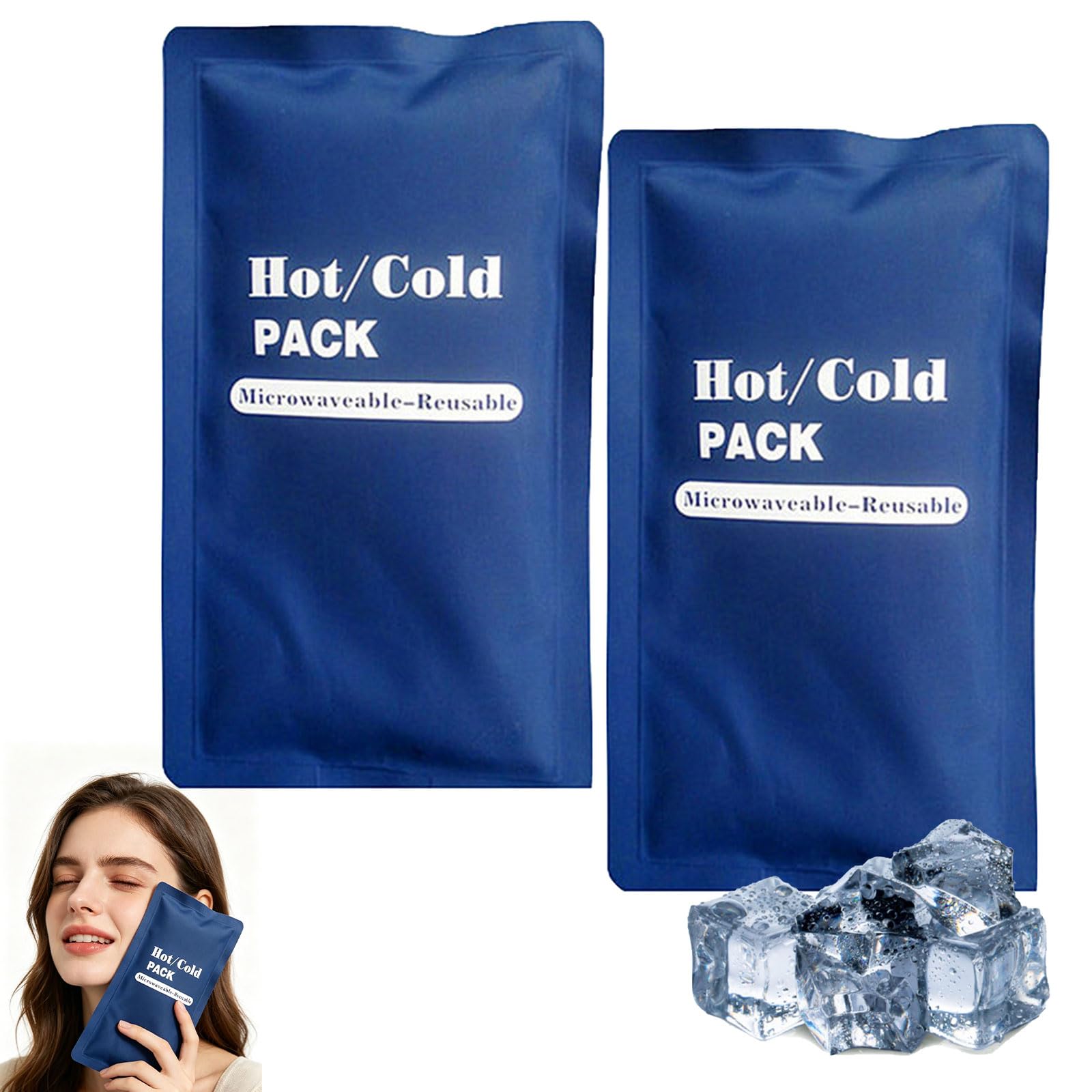 2 Stück Kühlpads zum Knicken, Kalt Warm Kompressen, 13 x 23cm Kühlpack Gel Kühlakku Kühlkissen Kühlkompressen für Verletzungen, Knie, Rücken, Knöchel, Arme Schwellungen, Wiederverwendbare Drogerie & Körperpflege