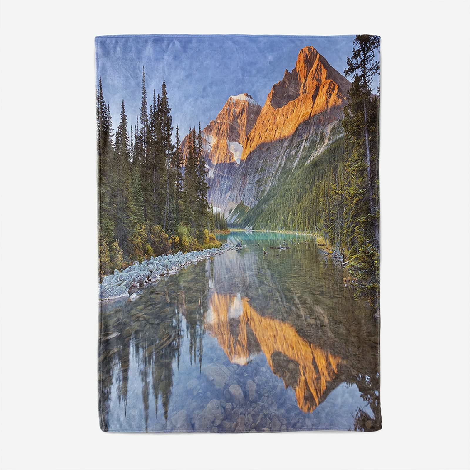 Aeici Couverture Polaire, Couverture Enfant Polaire Couverture 150x200 cm Lac Arbre Montagne Pierre Couverture Canapé Cadeau pour Adultes et Enfants