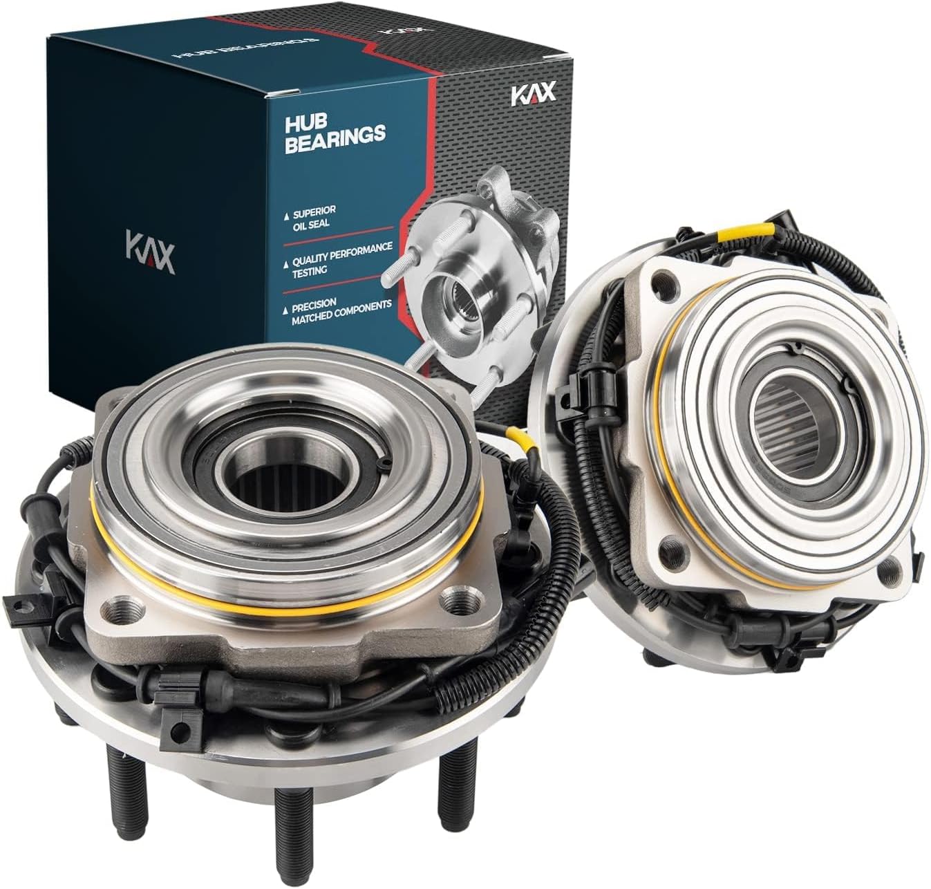 KAX 515081 Pair Front Wheel Bearing Hub Assemblies Compatible with 2005-2010 Ford F-250 Super Duty, 2005-2010 Ford F-350 Super Duty, 2010 Ford F-550 Super Duty, 2010 Ford F-450 Super Duty 8 Lugs W/ABS