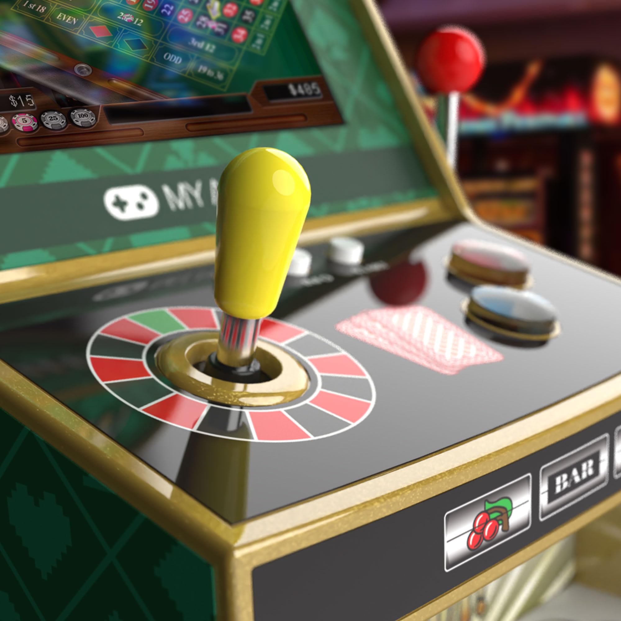 MY Arcade Jugador de Casino: Arcade Retro, Máquina Tragamonedas, Juegos de Casino y Rompecabezas, Arcadas para el Hogar, Incluye 30+ Juegos