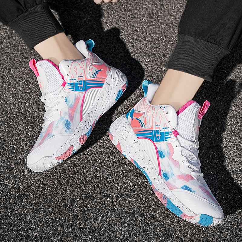 Womens Basketball Shoes Fashion Volleyball Shoes Comfortable Athletic Sneakers Non Slip Lace Up Sports Running Shoes