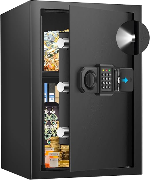 4.0 Cuft Large Safes for Home, Digital Safe Box with Alarm System, Removable Shelf and Mute Function, Anti-theft Home Safe for Ammo, Money, Jewerly, Document