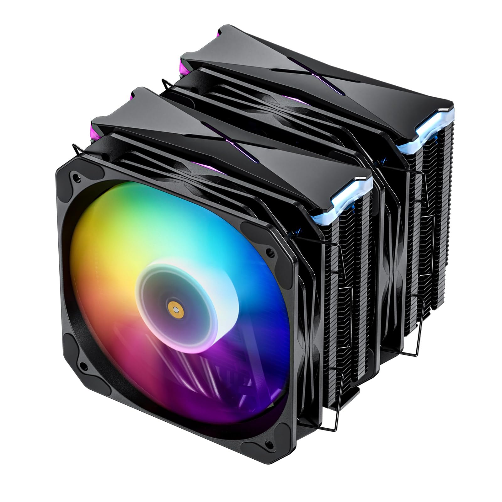 Vetroo U6PRO Dual Tower CPU Cooler - 220W TDP, 6 Heatpipes, Top ARGB Lighting, 130mm ARGB & PWM Fan - Compatible with Intel LGA 1851/1700/1200/115X & AMD AM5/AM4