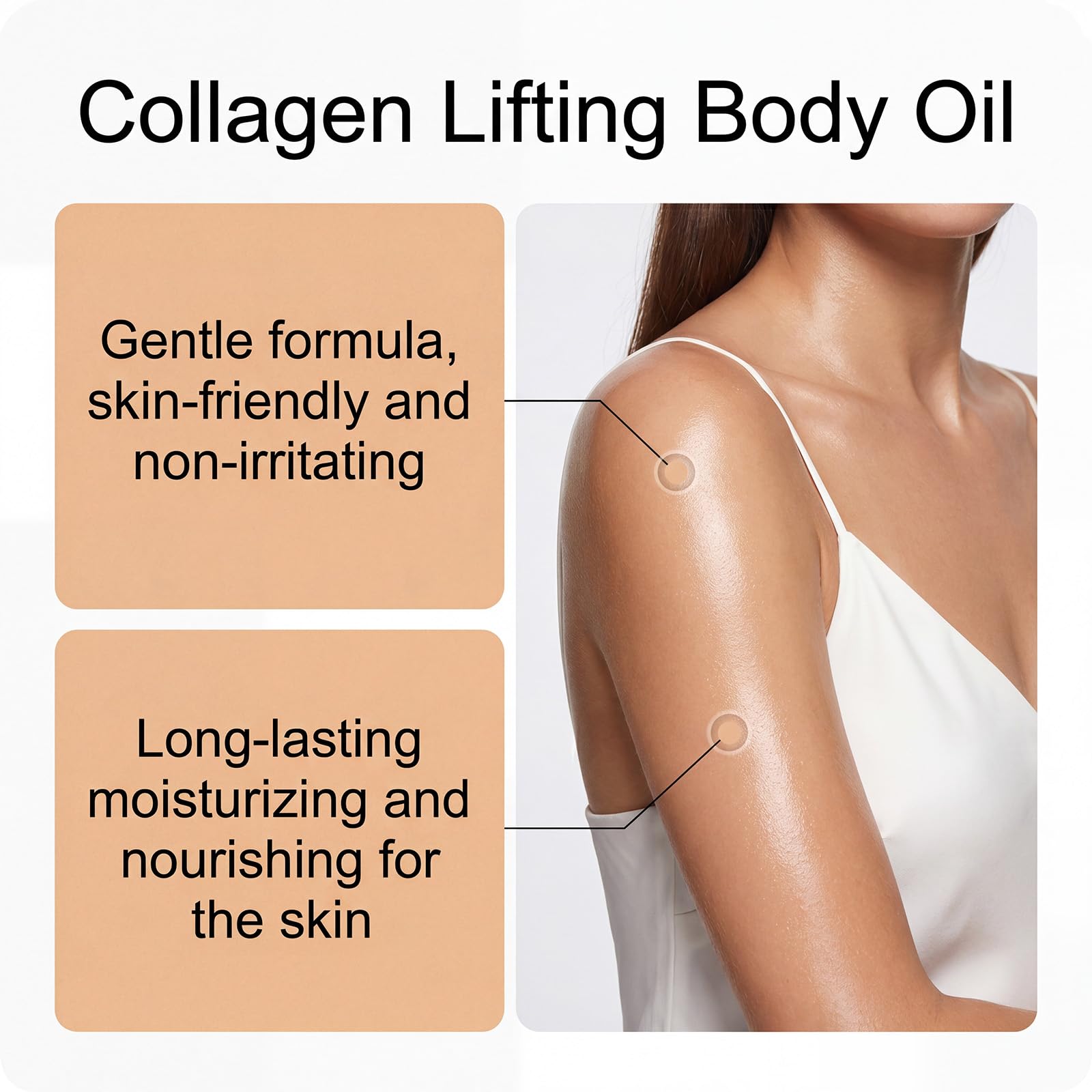 Olio per il corpo sollevante al collagene dopo la doccia, leggero e non grasso, per tutti i tipi di pelle, trattamento idratante anti-invecchiamento per donne e uomini, per una pelle più liscia e dura