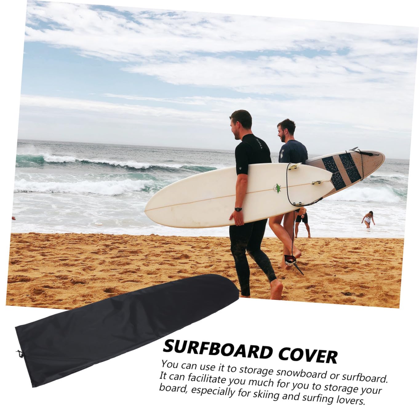 Toyvian Schwarze Surfbretttasche aus Oxford Stoff mit Praktischem Schutz für Outdoor Surfboards und Staubschutz für Altersgruppen