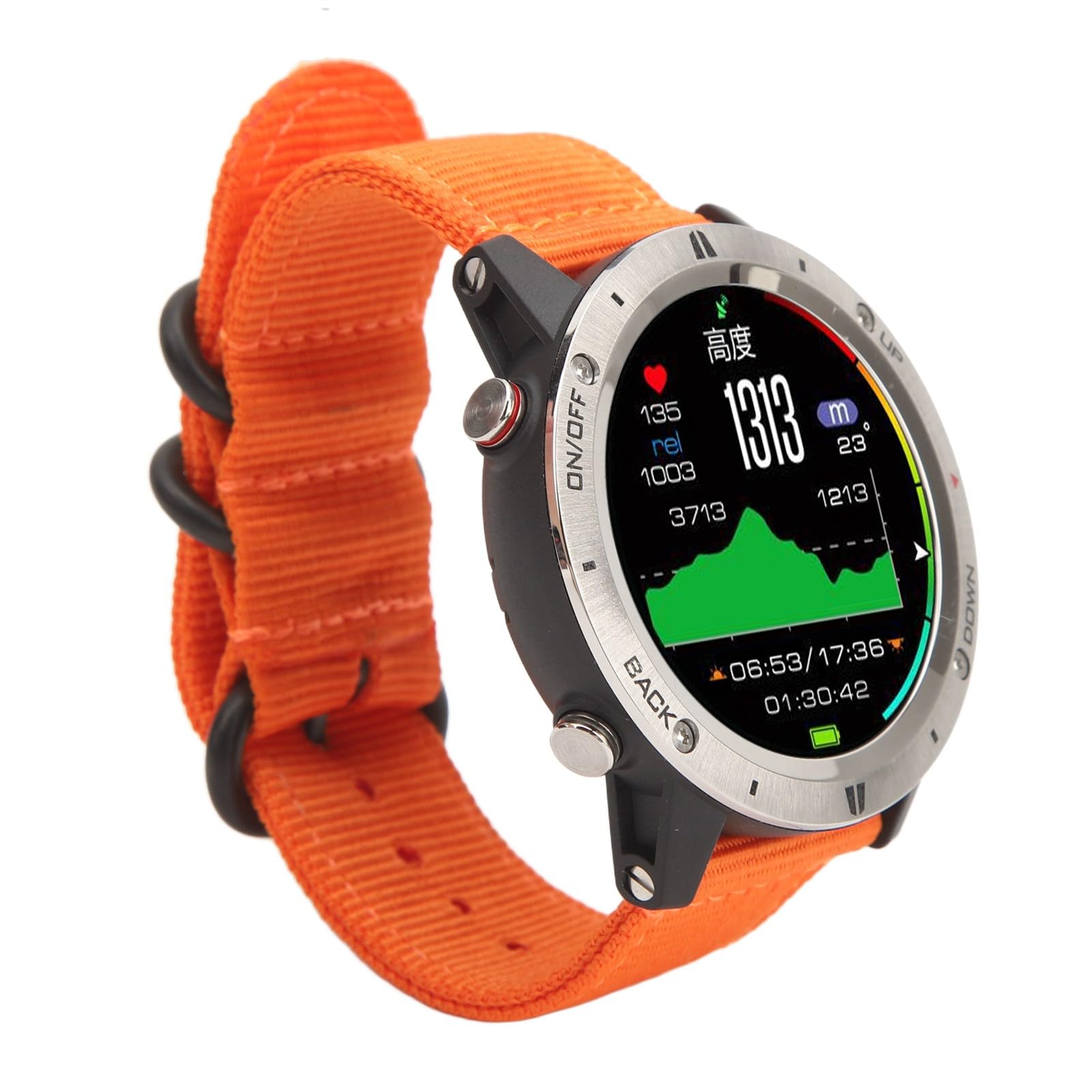 DAUZ Smart Watch sportivo da 1,28 pollici IPS TFT Full Touch Screen Orologio intelligente da uomo impermeabile fino a 50 m Controllo musicale per arrampicata