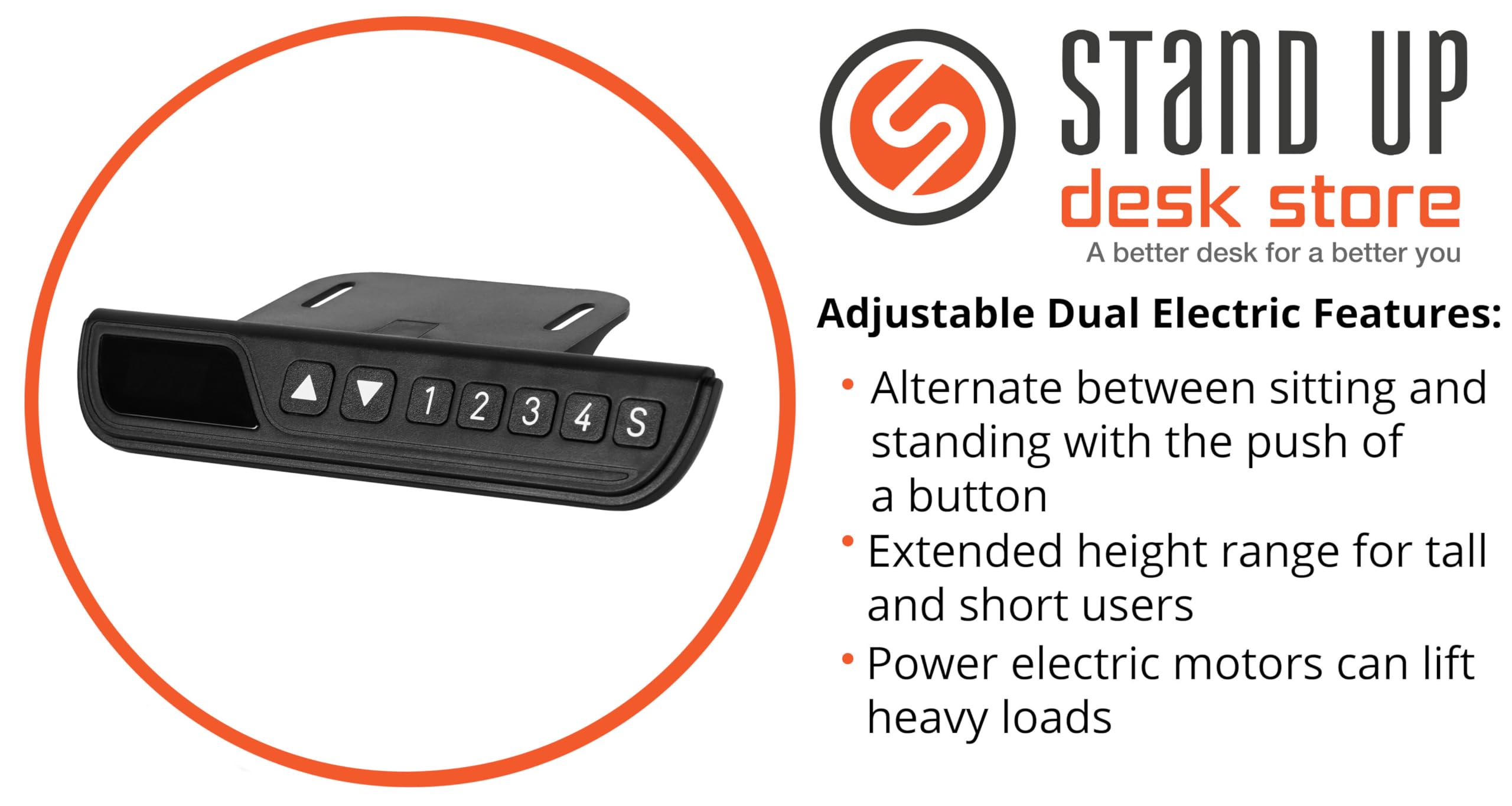 Stand Up Desk Store Electric Adjustable Height Standing Desk with Programmable Memory Black Frame Black Matte Top 72 — view 5