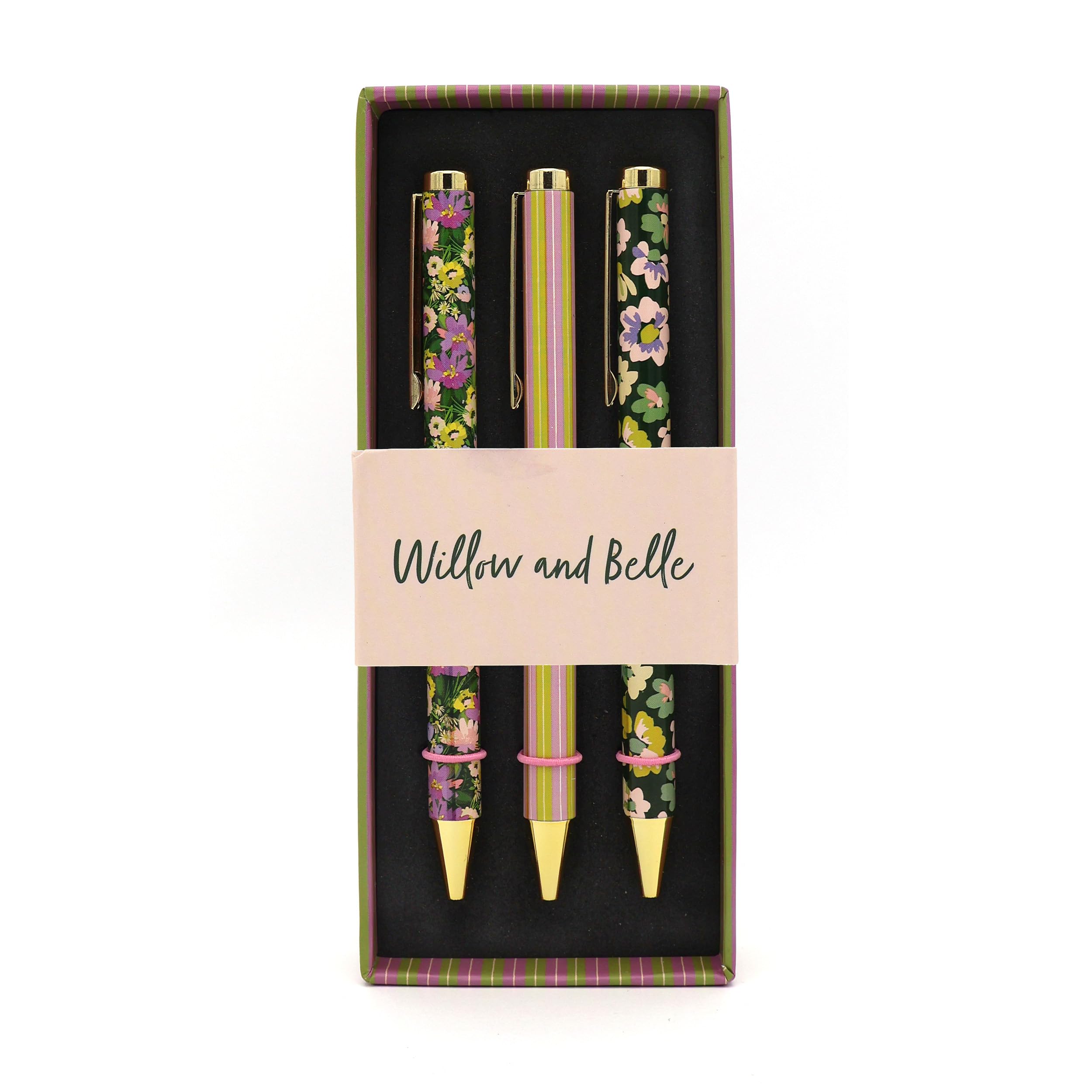 Robert Frederick Willow and Belle Mixed Design Ballpoint Pens in Gift Box – Set of 3 Pens