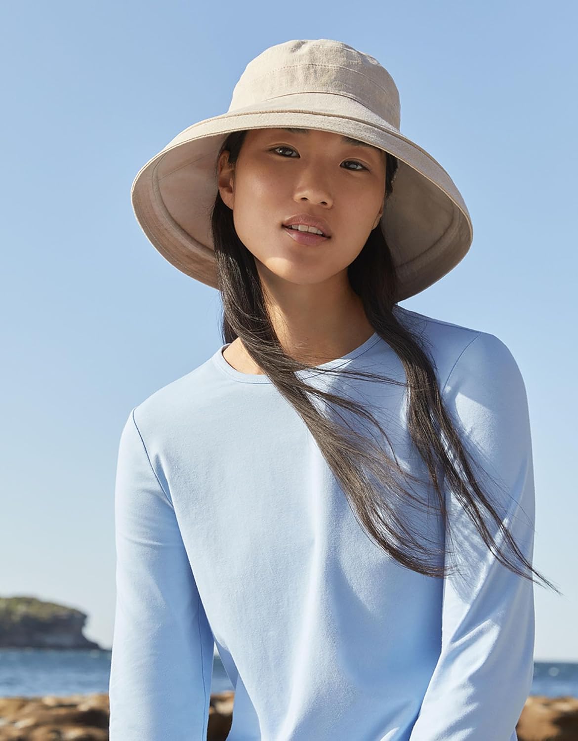 Solbari Women's Holiday Sun Hat UPF 50+ Packable UV Sun Protection Hat with Full Coverage Brim, Reversible, Adjustable Fit - Image 6