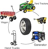 Vista 3 de AR-PRO - Neumáticos y ruedas de goma sólida sin planos de 10 x 2.5 pulgadas, ruedas sólidas de 10 pulgadas con ejes de 5/8 pulgadas y cubo