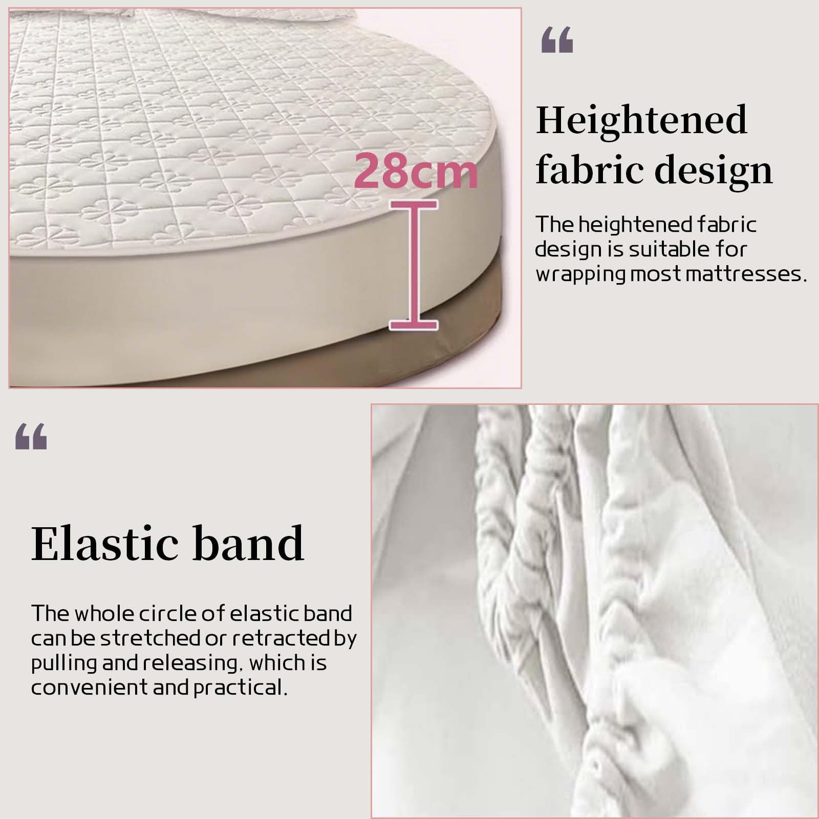 Sábanas bajeras redondas para cama doble, 28 cm, transpirable, agradable al tacto, para el hogar (#5,100 cm)