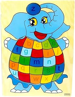 لعبة بازل ترتيب الحروف خشبى على شكل فيل للجنسين، 3 سنوات فاكثر