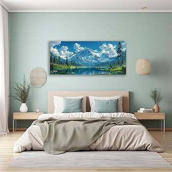 Amazon.co.jp: JOSUE 森 キャンバス アートパネル 山の風景 絵画