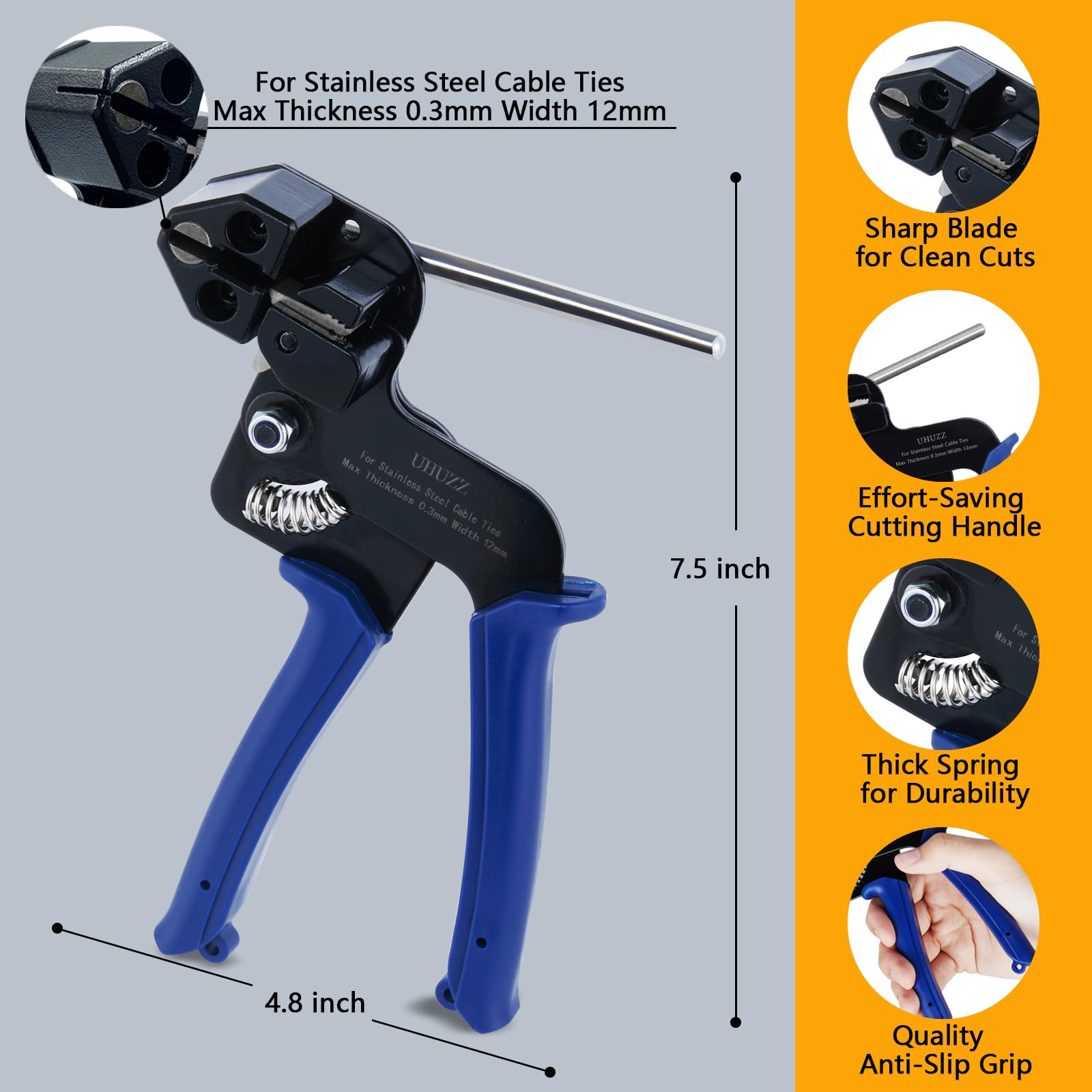 Metal Zip Ties & Cable Tie Tool Set, 100PCS 11.8