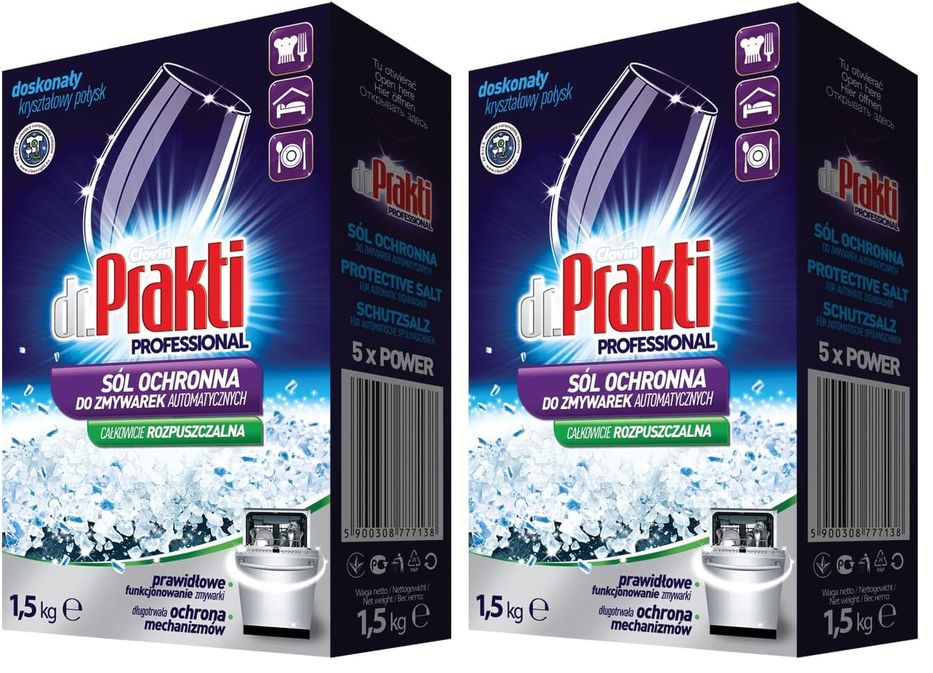 Dr.Prakti Professional - Sel pour Lave-Vaisselle Protection Anti-Calcaire Adoucisseur Efficace Protection du Lave-Vaisselle Longue Durée - 1,5 kg - 4