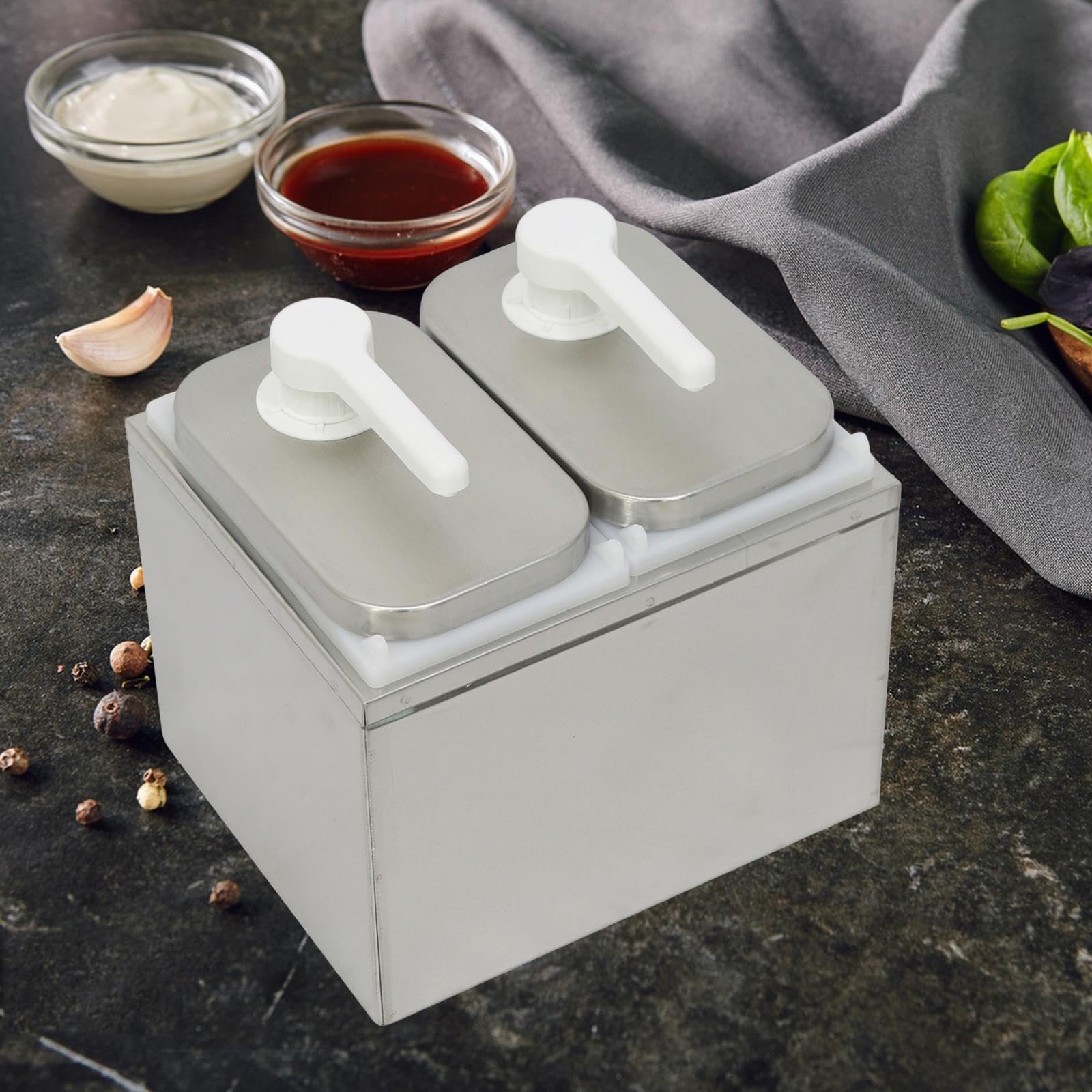 Pompa erogatrice per salsa in acciaio inossidabile, grande capacità, facile da usare, resistente, per cucina, ristorante, hotel, durevole e riutilizzabile. Pompa erogatrice manuale per salsa,