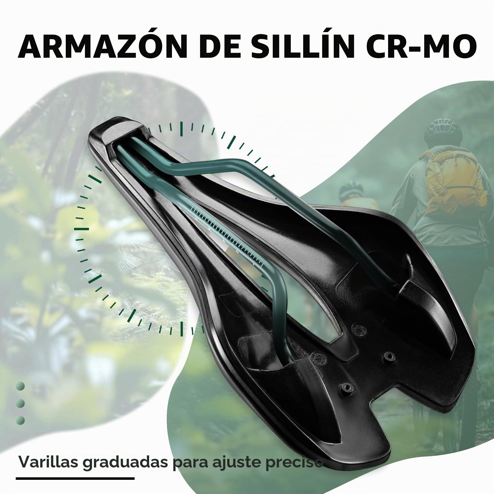ROCKBROS Sillín de Bicicleta Cómodo Asiento Bicicleta Ergonómico Transpirable Sillín Ultraligero a Prueba de Agua para Bicicletas de Carretera 14,5 * 25cm