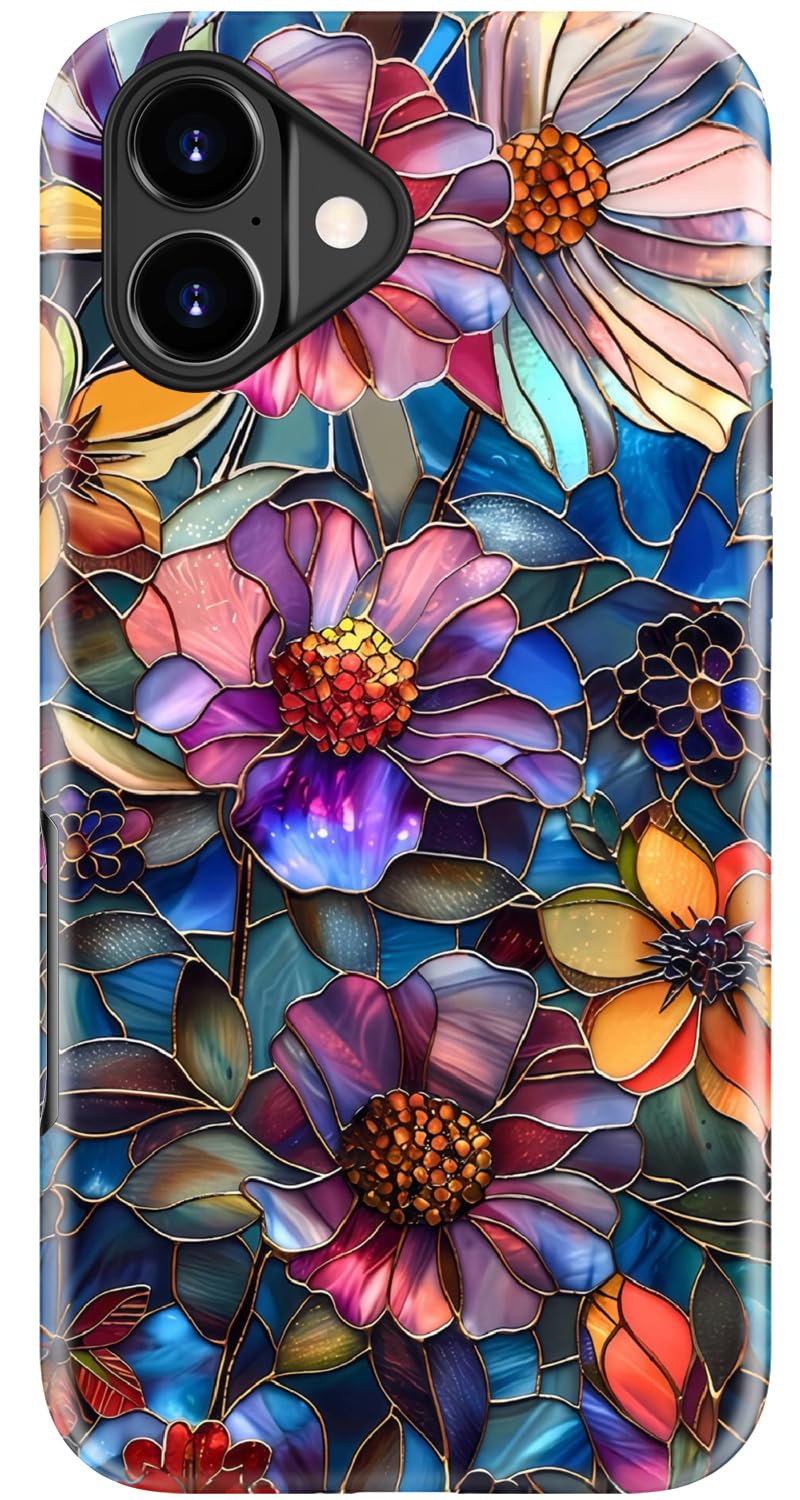 Goodon for iPhone 17 Pro Max Case Cute, Preppy Floral Design,Slim Silicone Protective Hard Cover, Wireless Charging Compatible Aesthetic Glossy Y2K Phone Cases for Women Girls, Marbled Floral Veins — view 43