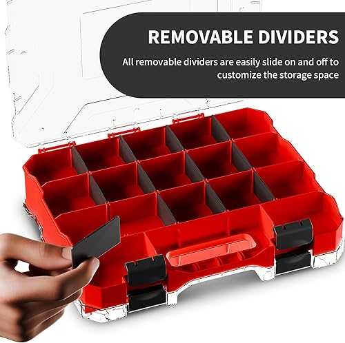 Miniatura 4 de Bandeja organizadora de caja de herramientas de doble cara, organizador de caja de herramientas, organizador de almacenamiento de tornillos,