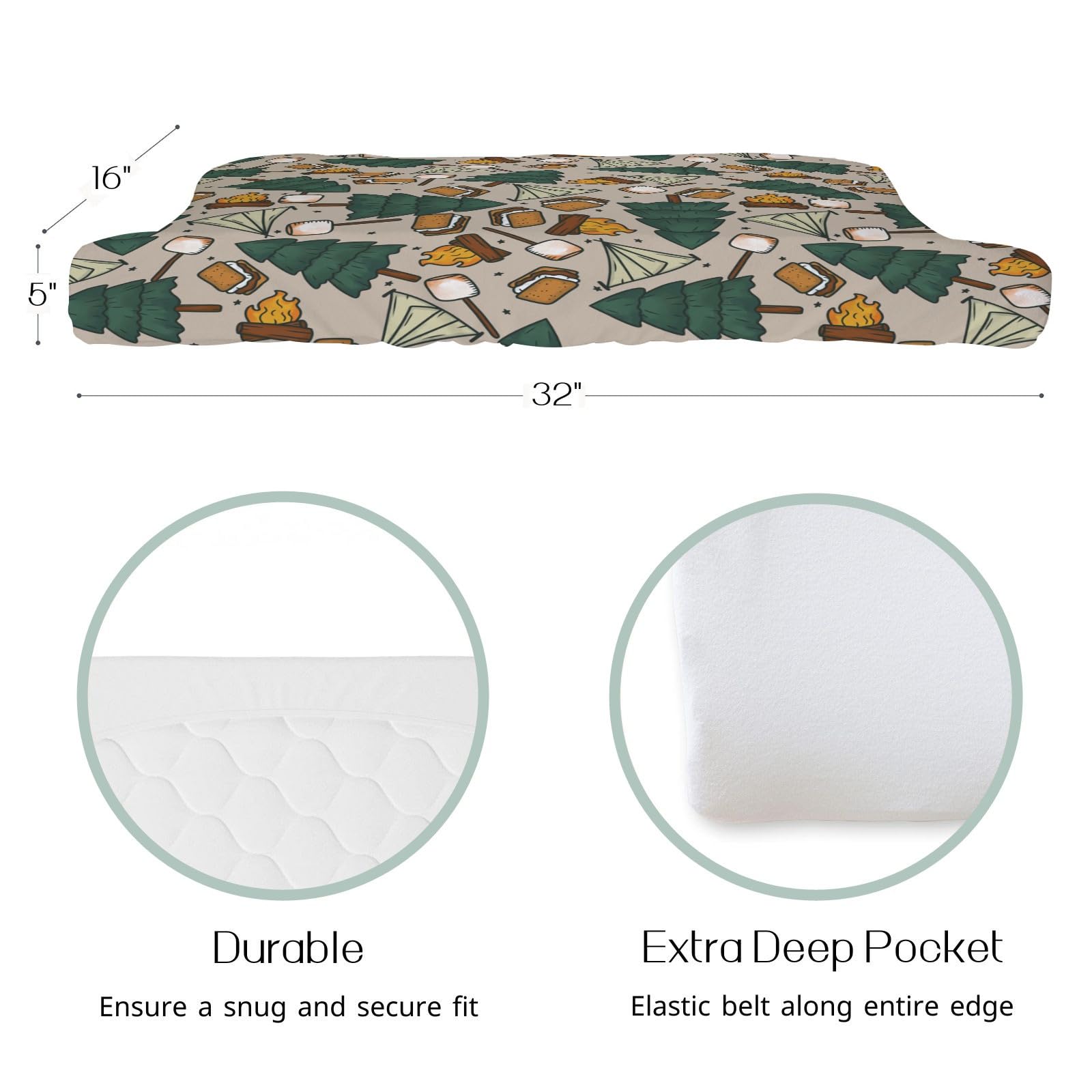 Little Unicorn Misty Field Changing pad cover