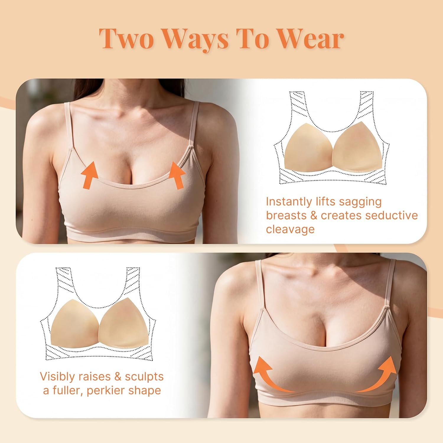 Bra Inserts Push-Up Lift for Sagging Double-Sided Adhesive Reusable for Strapless Backless Dresses and Bikini Swim Tops - Image 8