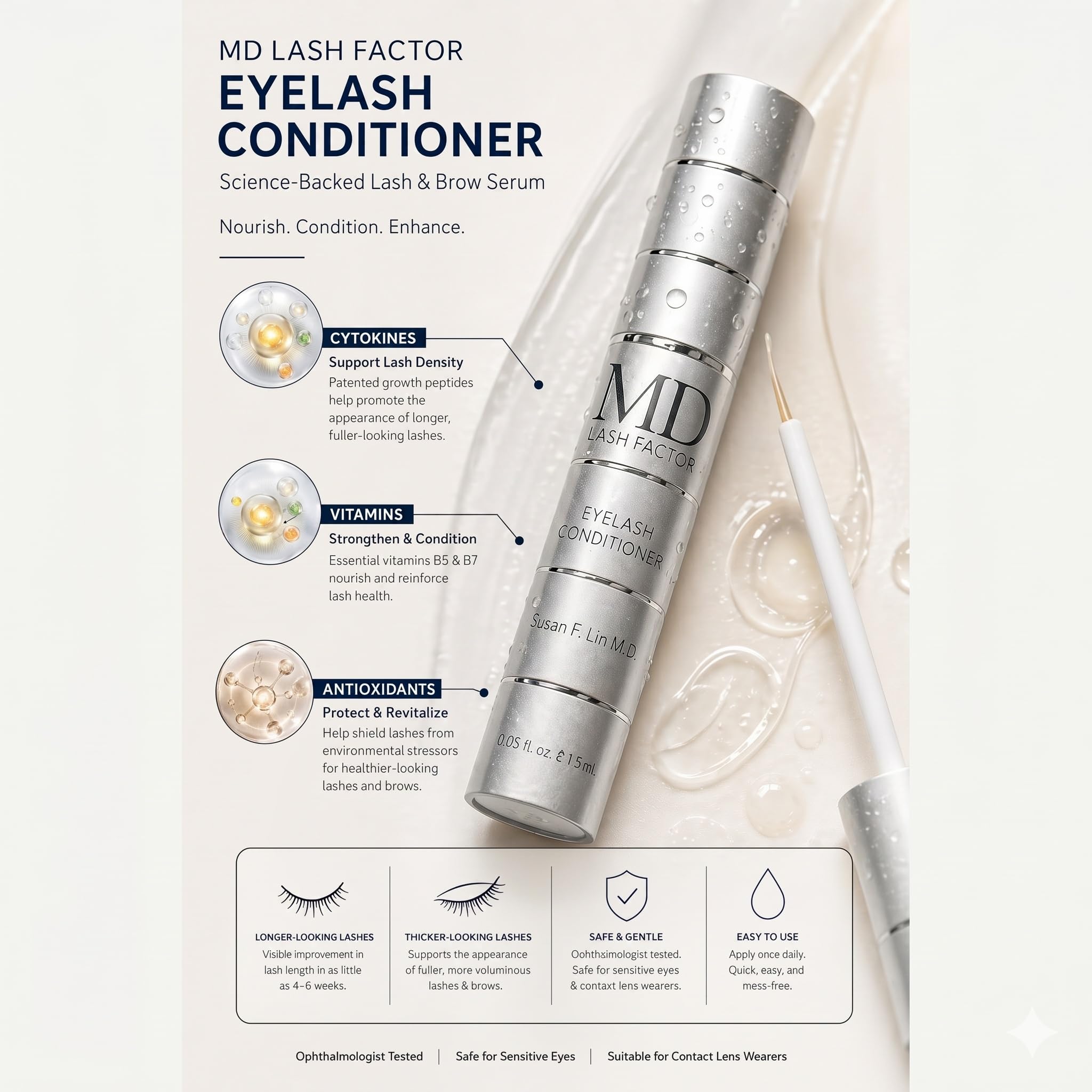 MD Lash Factor Eyelash Conditioner Serum - Trial Size 1.48ml