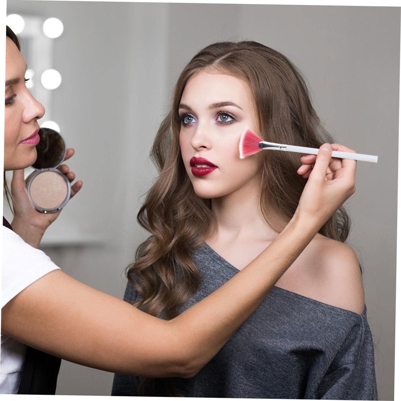 Ipetboom 15pezzi Pennelli Make-up Con Manico Ergonomico Per Blush Illuminante e Polvere Viso Accessori Cosmetici Per Uso Quotidiano e Professionale