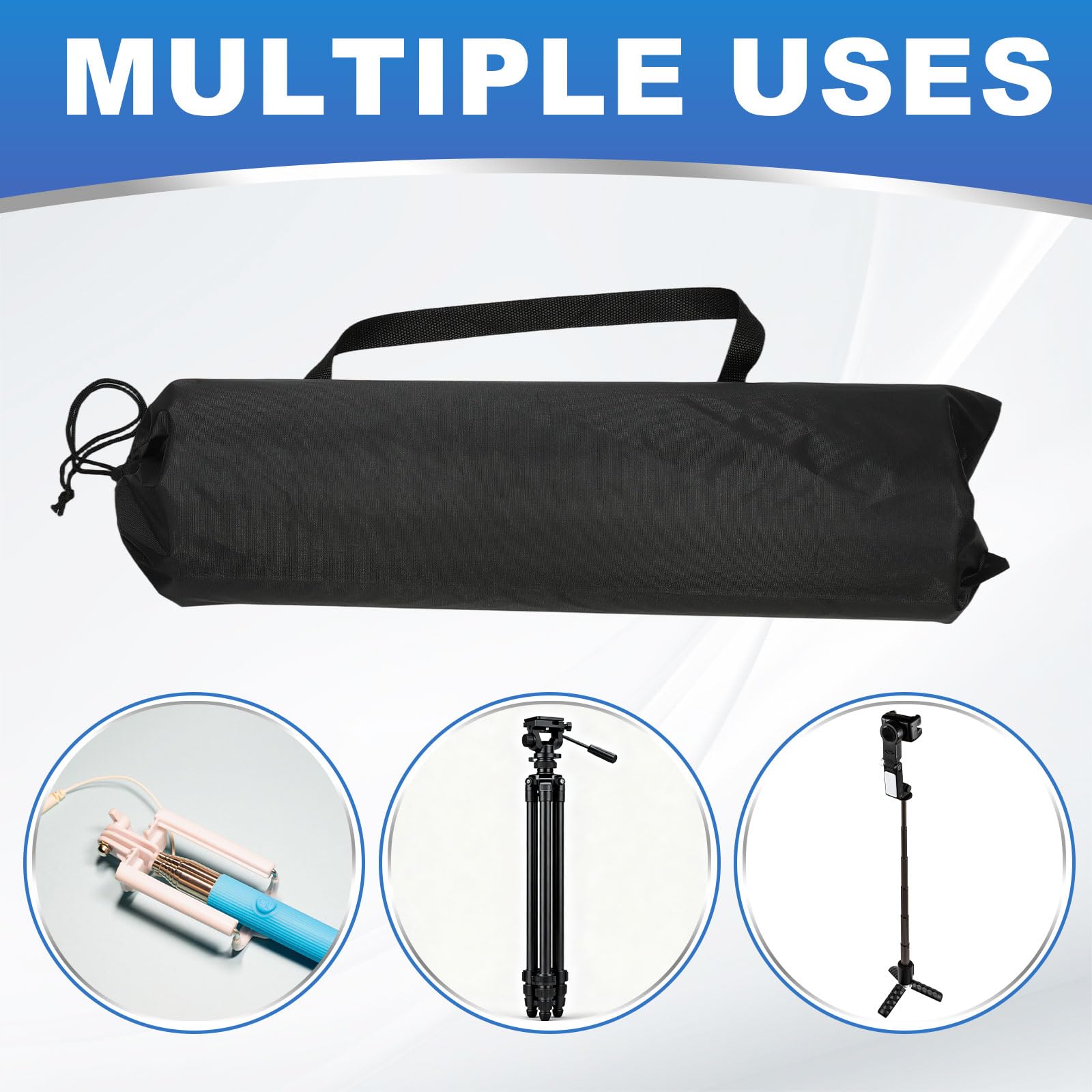 PATIKIL 100cm x 30cm Custodia Da Trasporto Per Treppiede, 2 Custodie Per Treppiede Da Fotocamera In Tessuto Oxford Imbottito Per Attrezzatura Fotografica Supporto Microfono, nero