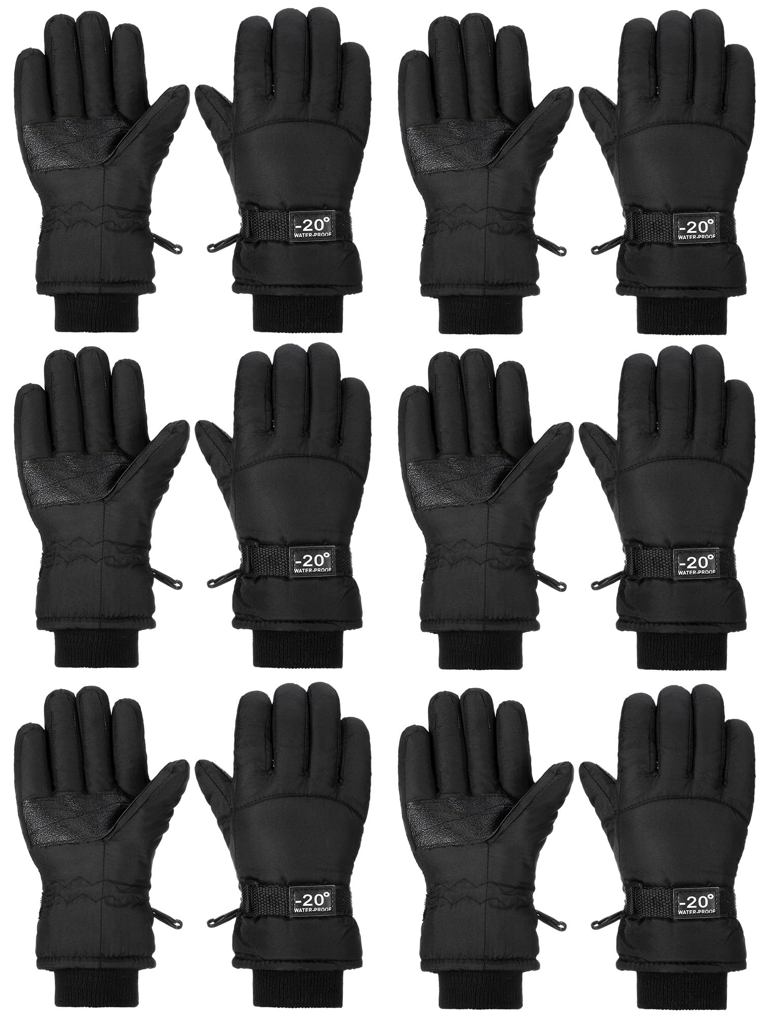 Bencailor 6 paia di guanti invernali per bambini guanti da sci impermeabili ragazzo ragazza caldo neve snowboard guanti per freddo unisex