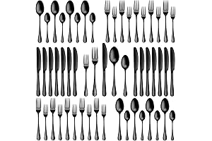 Cuisinart 40-Piece Black Silverware Set for 8