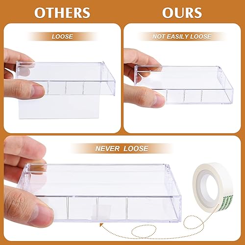 Miniatura 3 de Paquete de 20 fundas de casete de plástico transparente en blanco, cinta de casete de audio, almacenamiento individual con cinta transparente para
