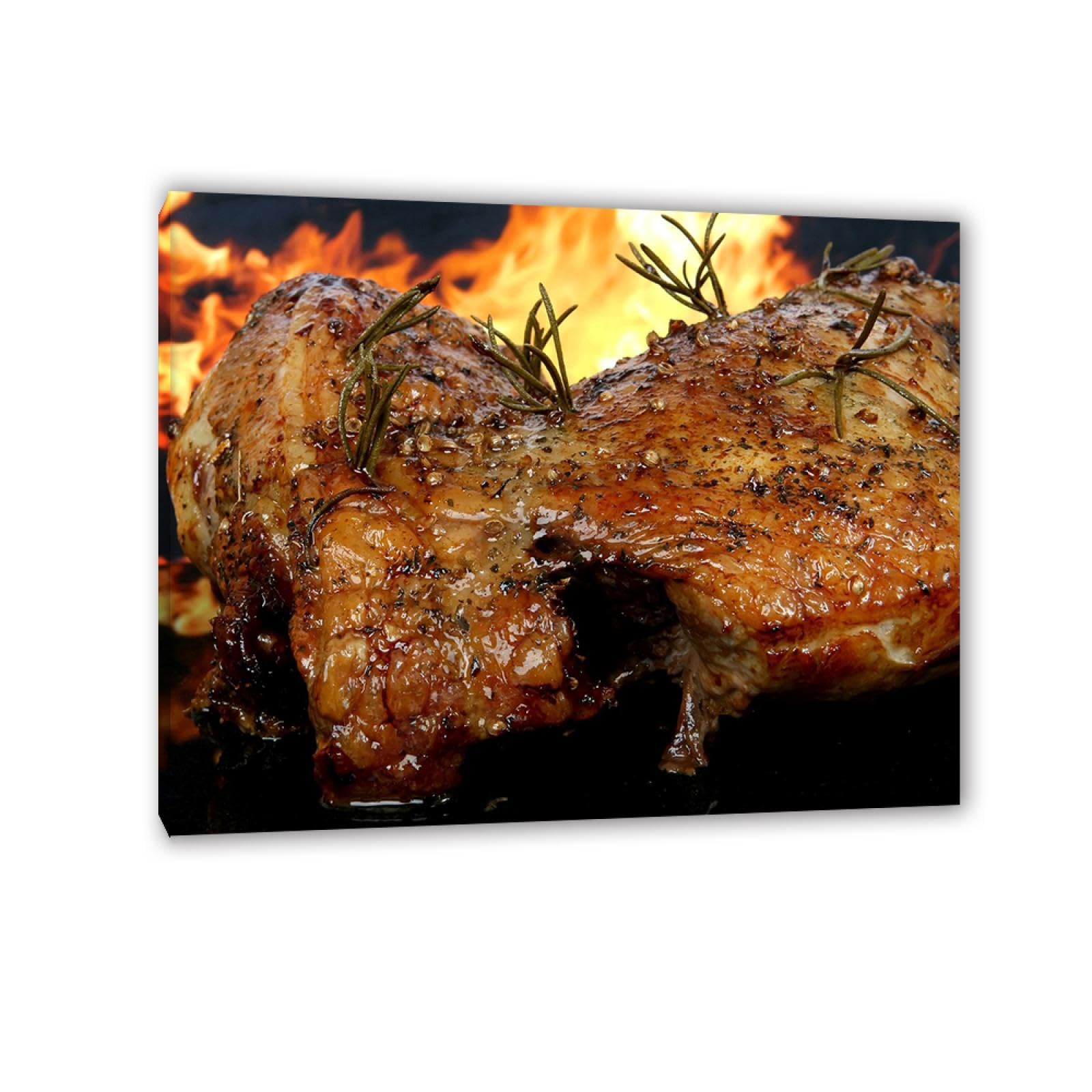 Impresiones en lienzo Arte de pared Cocina Cocina Imágenes Impresión sobre lienzo Vintage Lienzo Arte de pared Parrilla de carbón Alimentos Fotos Pintura sobre lienzo Estirado Enmarcado Decoración