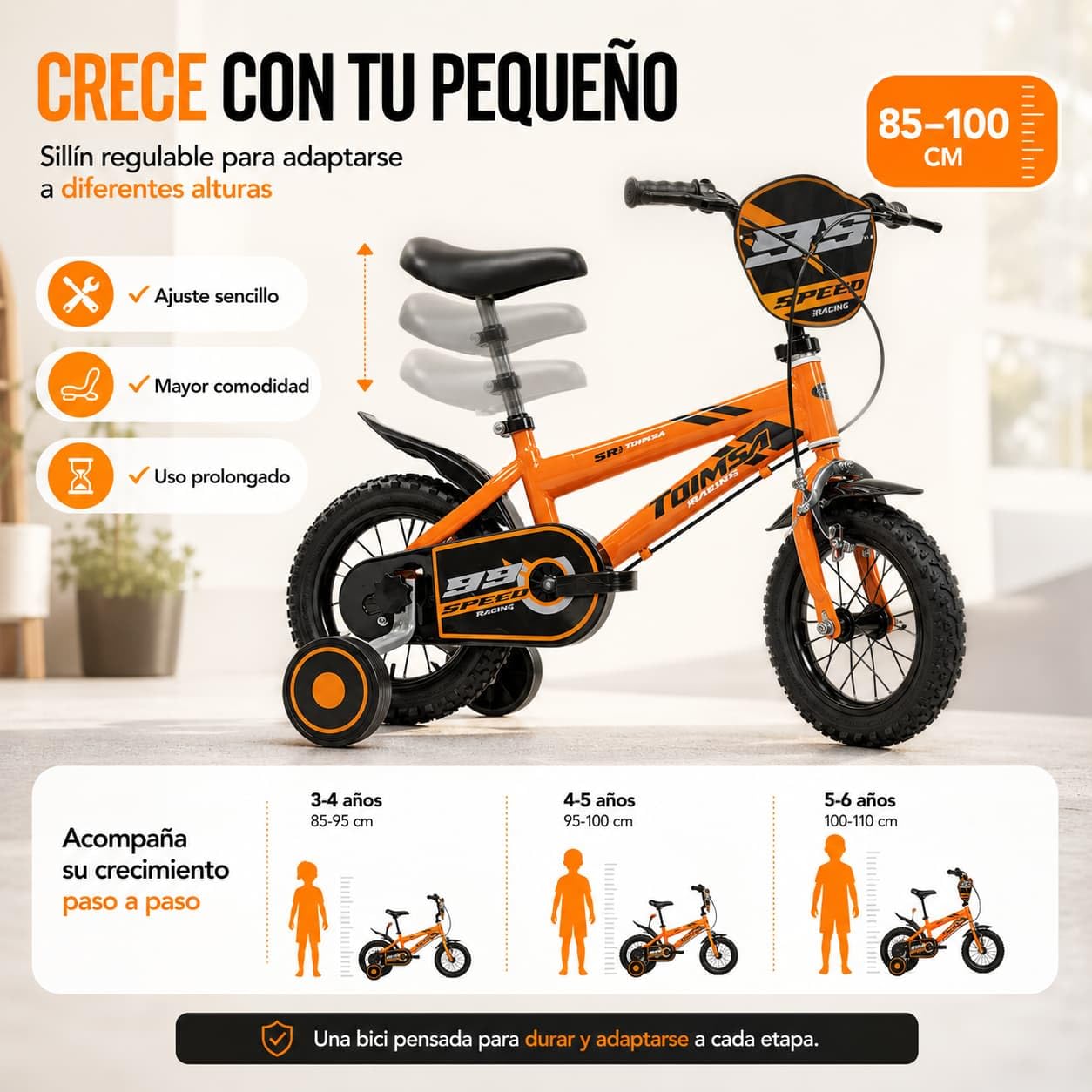 TOIMSA Bicicleta 12" Speed Racing
