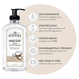 J.R. Watkins Gel Hand Soap, 3 Pack of 11 Fl Oz, Coconut