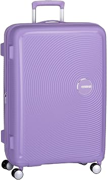 American Tourister Soundbox - Hard Shell Suitcase Large, 77 cm - Trolley Suitcase with 4 Wheels, TSA Lock, Expandable & Light, 97/110L, Lavender Lavender