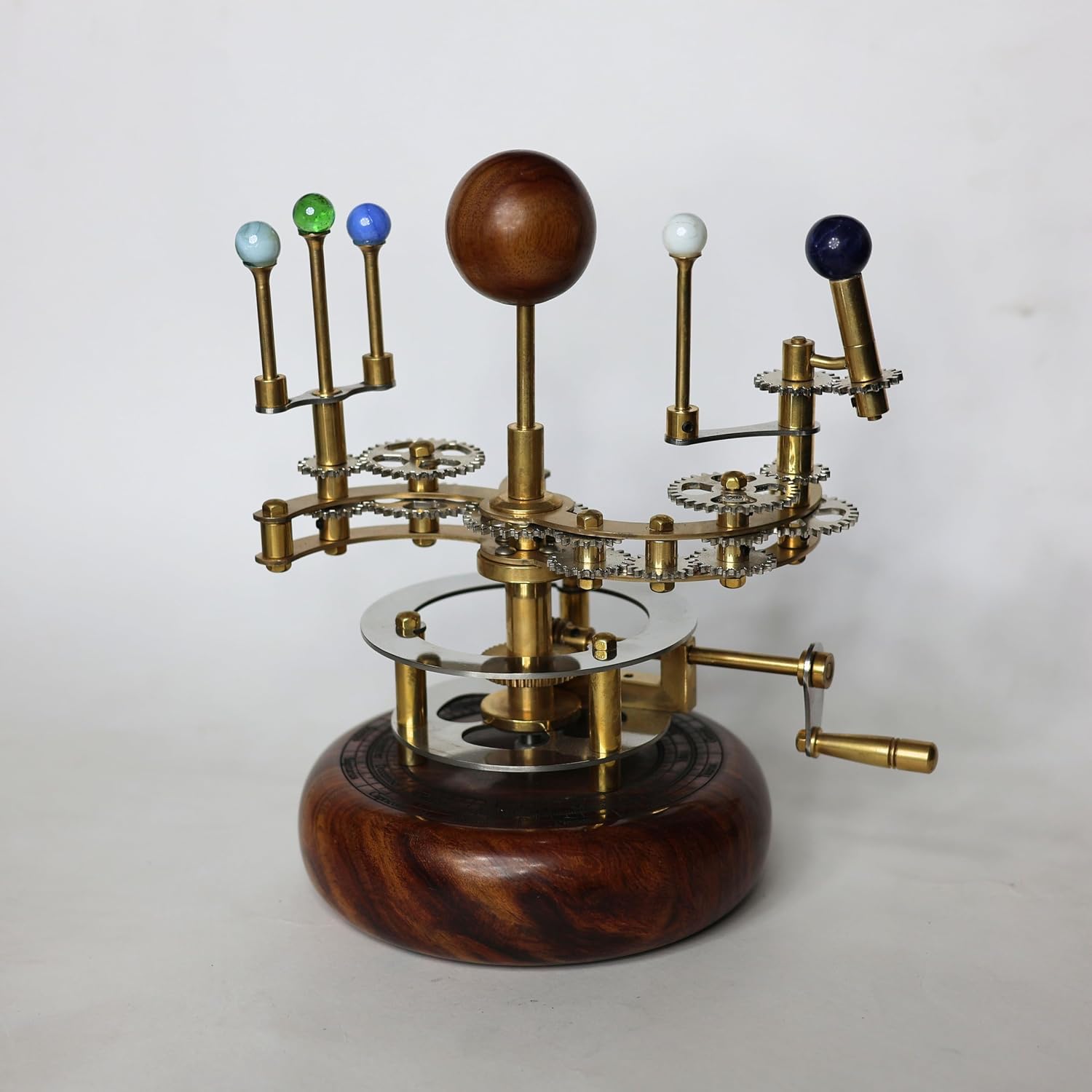 Luxury Brass & Steel Orrery – Functional Solar System Model | Antique Mechanical Art for Home, Office & Astronomy Enthusiasts