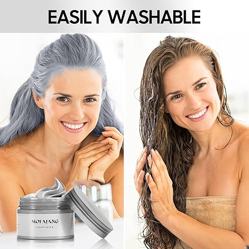 Miniatura 4 de Cera de color para el cabello, tinte temporal para el cabello, peinado natural, pomadas para el cabello, 4.23 onzas, fácil de limpiar, desechable,