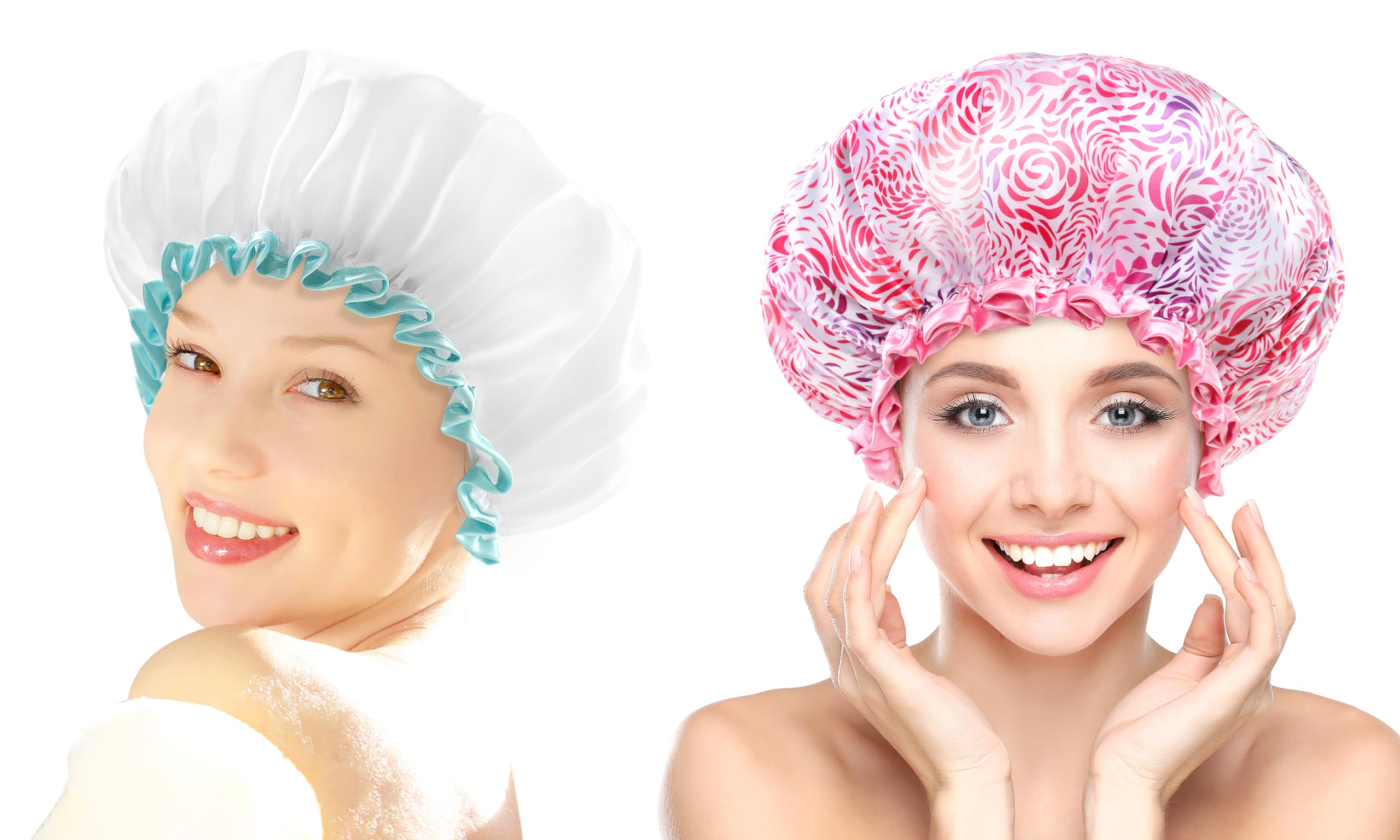 Amazon.com : mikimini White Shower Cap + mikimini Shower Cap