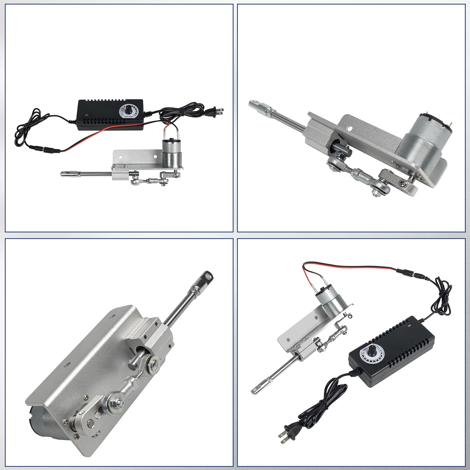 XUNKUNER Mini Reciprocating Cycle Linear Actuator Stroke 2cm-4cm, DC 24V 66RPM,Adjustable Telescopic Rocker Arm Mechanism Gear Motor with Speed Controller Regulation Adapter