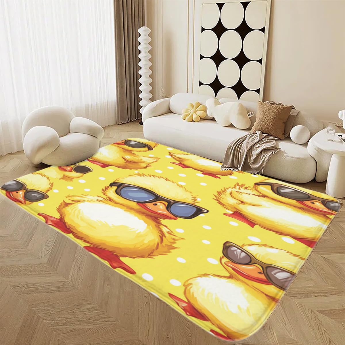Alfombra de dibujos animados Entess lavable para comedor y cocina moderna