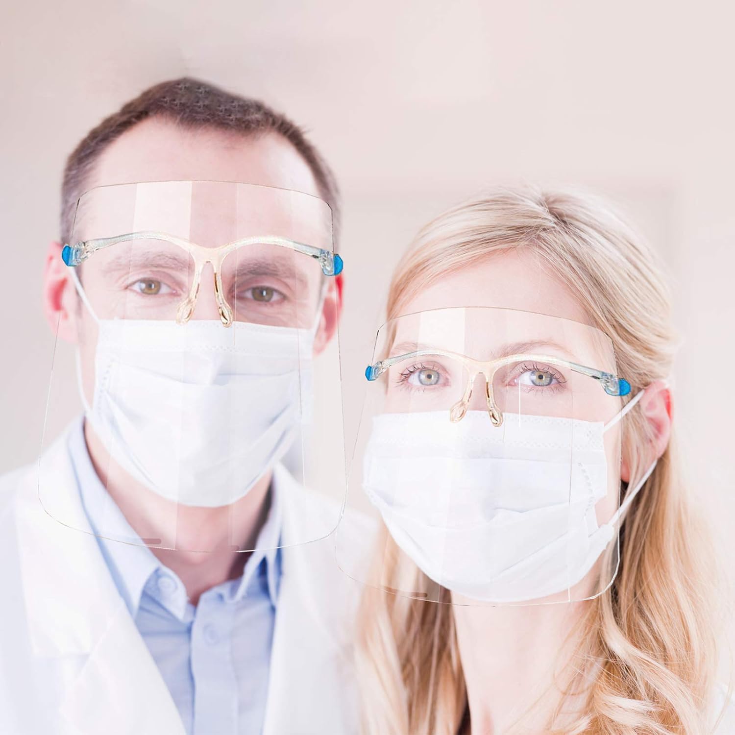 Uр Tо 60% оƒƒ 108pcs Protective Eyeglass Shields- Women Safety Glasses Face Shield-Reusable Full Face Clear Visor Windproof Dust proof Anti-fog Shield Protect Eyes for Man (108)