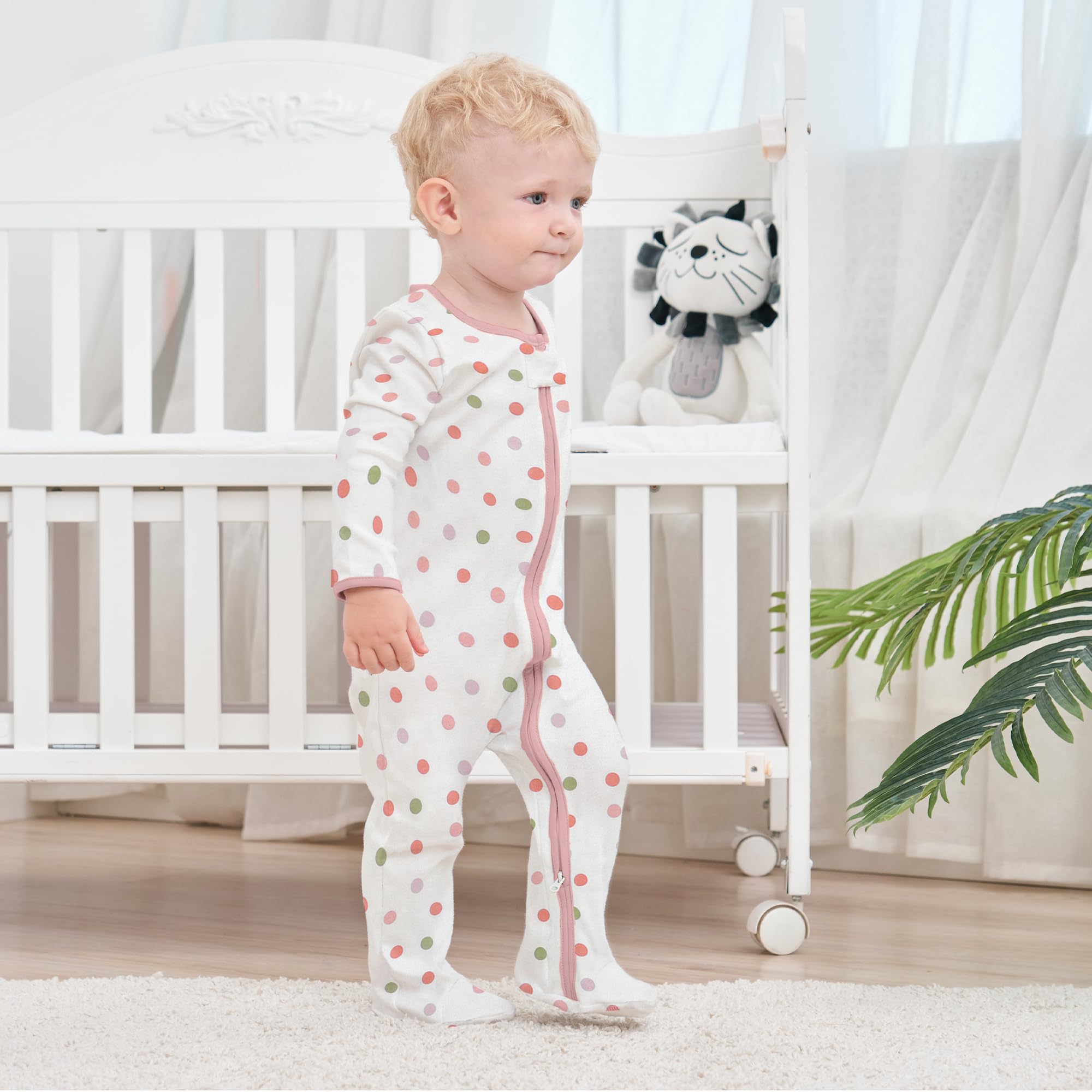 Miracle Baby 3 Pezzi Neonato Pagliaccetto con piede in Cotone, Bambino Pigiama Ragazze Ragazzi, Tutine Manica Lunga, Abbigliamento primavera autunno Bodysuit, Ceniera