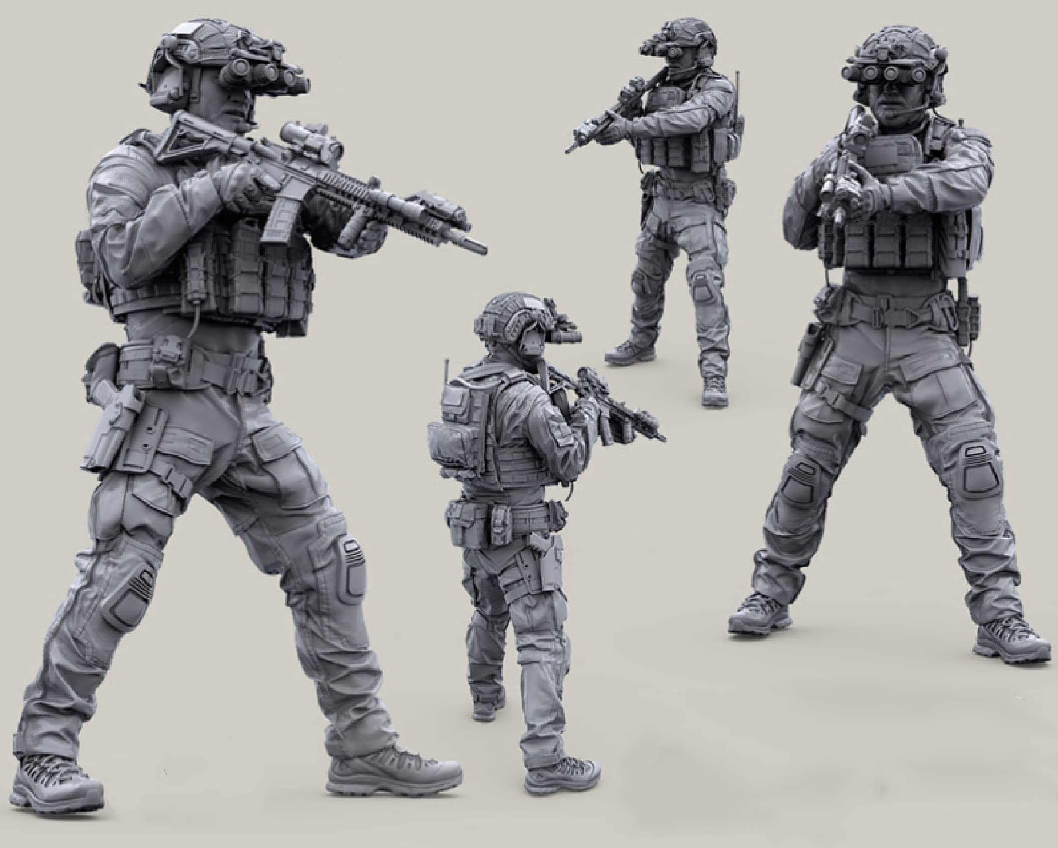 Risjc 1/35 Resin Model Soldier Figure Military Series US Special Forces Commando (6 Personen) Unmontierter, unbemalter Miniaturen-Bausatz
