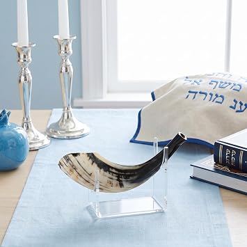 Rite Lite Acrylic Shofar Stand Clear Rosh Hashanah Jewish New Year Holiday Party Favors, Yom Kippur Gift High Holidays Shana Tova Presents Table Decor