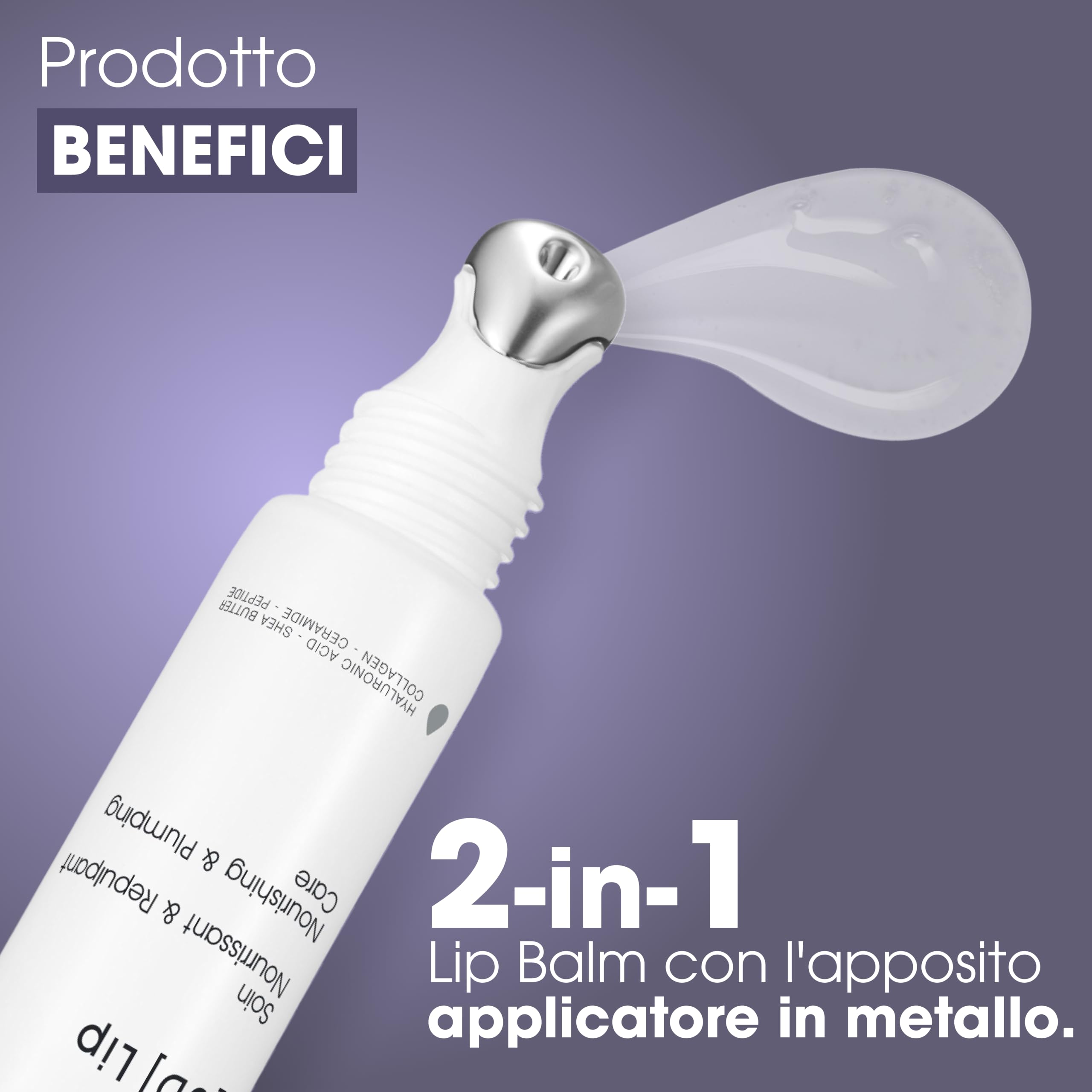 TEOXANE - [3D] Lip - Balsamo labbra 3D all’acido ialuronico, Idrata, rimpolpa e sublima, Formula con Collagene e Burro di Karité, Applicatore metallico rinfrescante, Adatto a tutti i tipi di pelle.