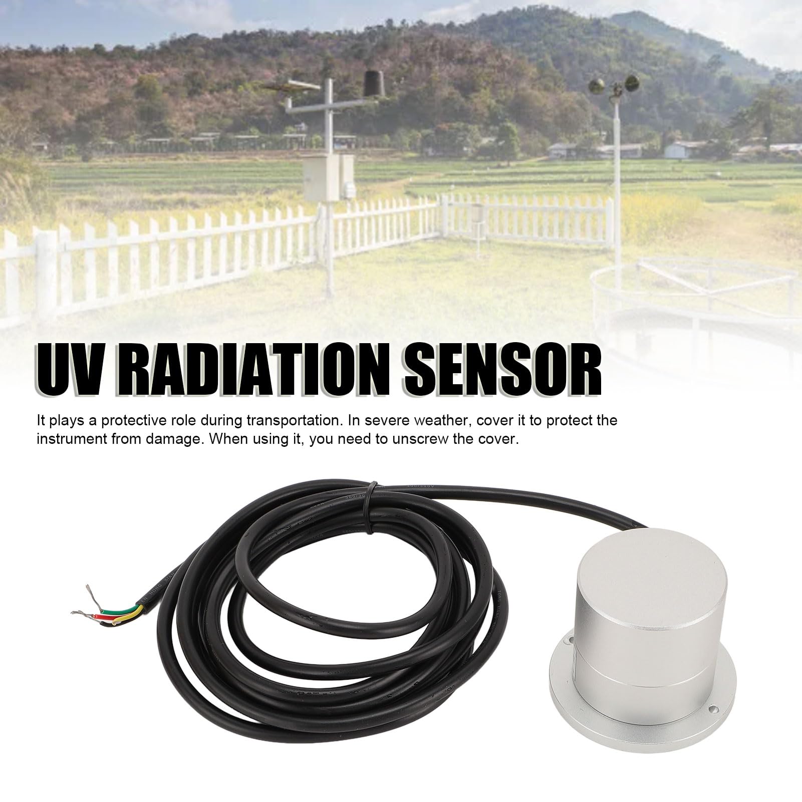 Sensor UV RS485, transmisor Detector de intensidad de luz de radiación Solar UV, fotómetro de alta precisión 9-30V
