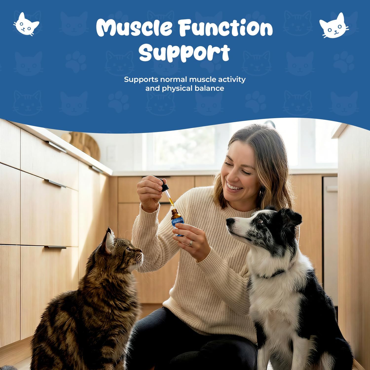 Taurine Supplement for Dogs & Cats, Pet Amino Acid Supplement for Heart Function, Muscle & Metabolic Support, Daily Nutrition for Pets, Liquid Taurine Drops, 2 fl oz (60 mL)